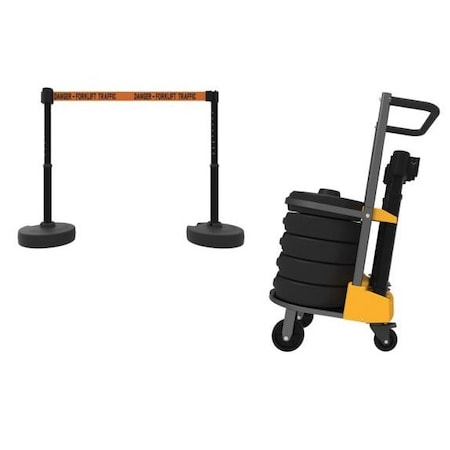 Accuform MOBILE BANNER STAKE STANCHION CART PRB914BK PRB914BK